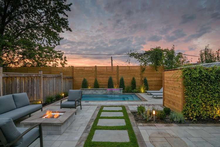 A custom built backyard for a landscaping company