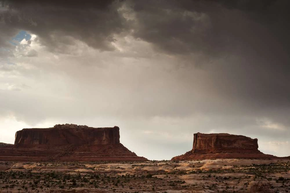 Storm clouds brew in utah desert