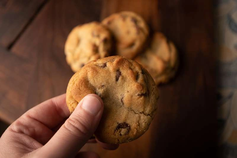 Hand holding a cookie. © robert lowdon