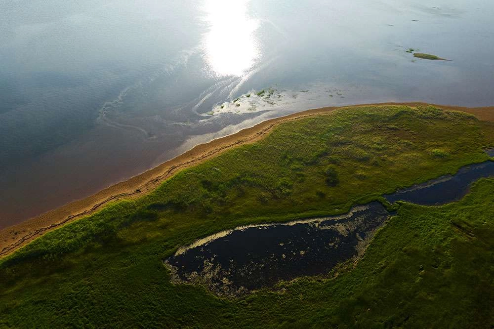 Drone image of the coast of prince edward island. © robert lowdon