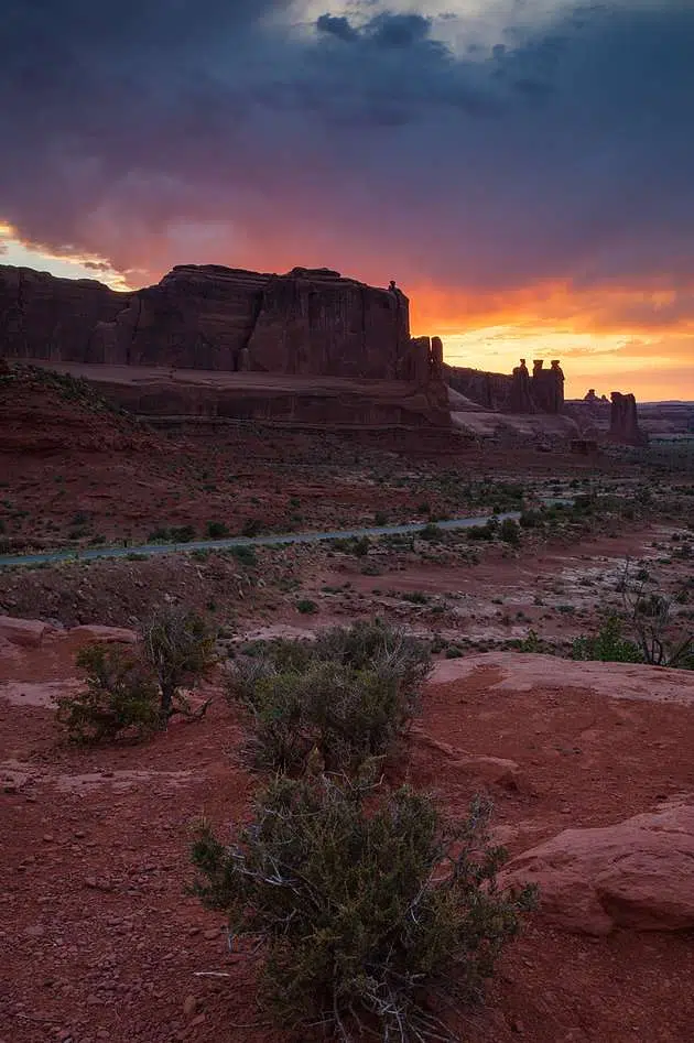 arches national park at sunset