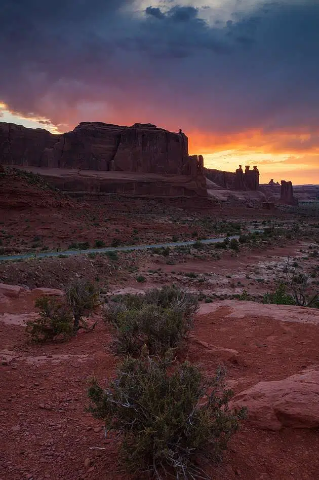 Arches national park at sunset