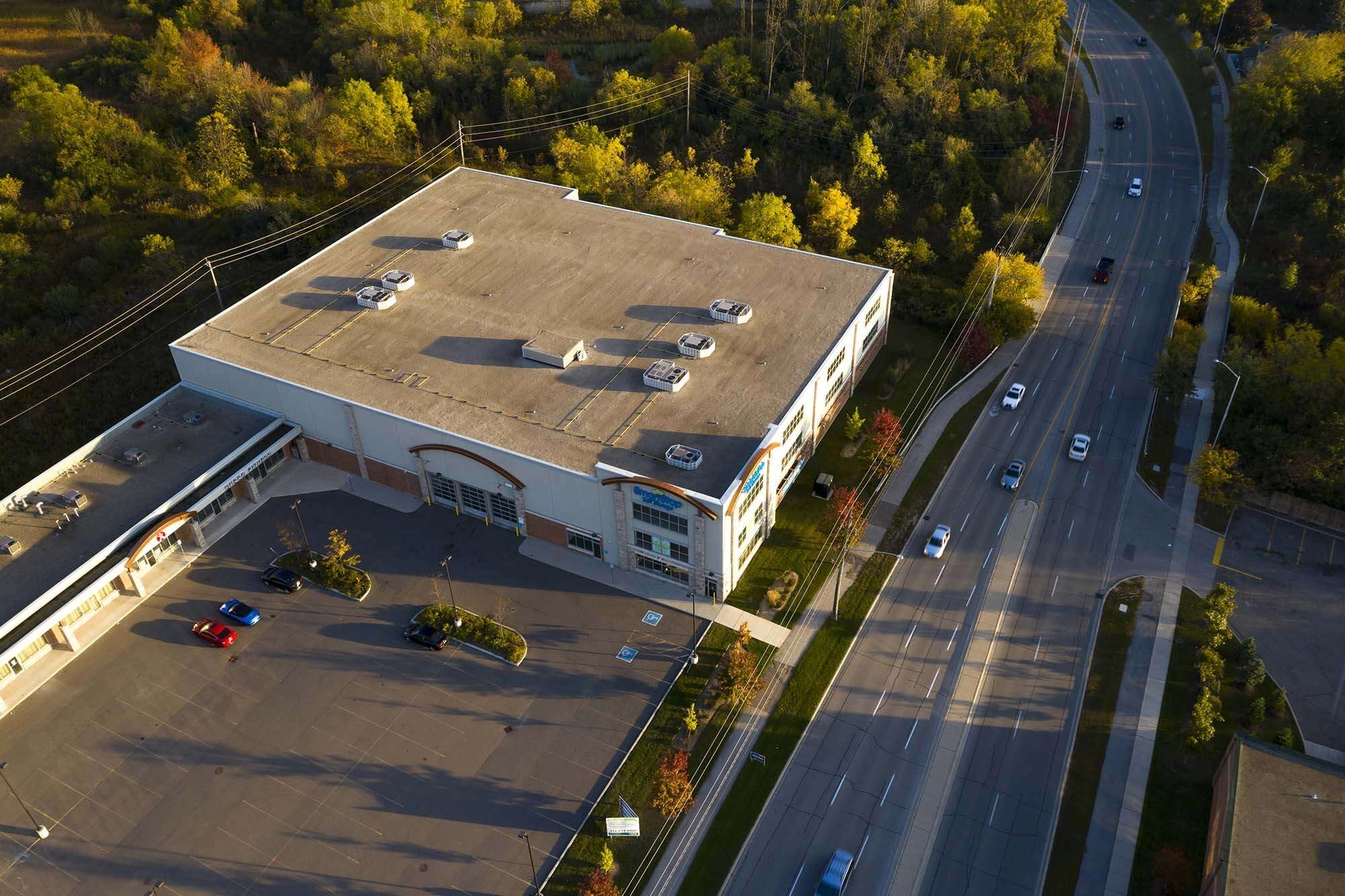 Aerial image of storage center.
