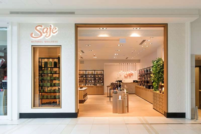 Mall store exterior photography for saje wellness