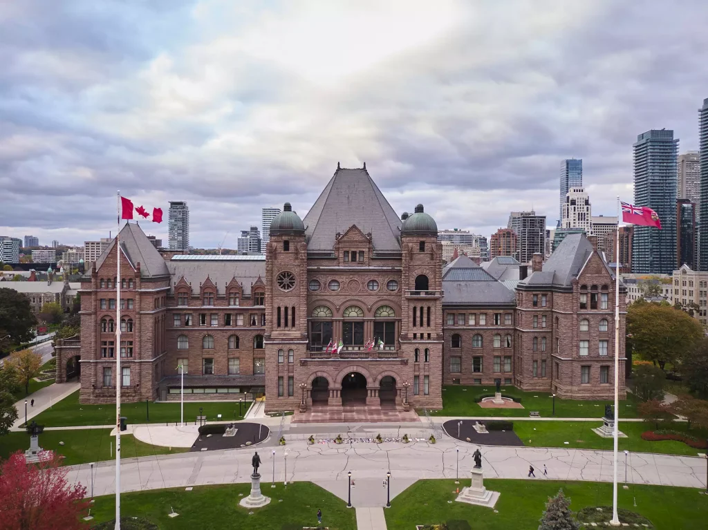Queens park is a beautiful example of romanesque architecture, and the perfect place to spend a sunny day. The park is full of historical landmarks, including the provincial legislative building and the queen's park cenotaph.
