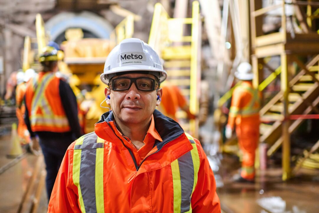 Industrial mining photography of employee at mine site